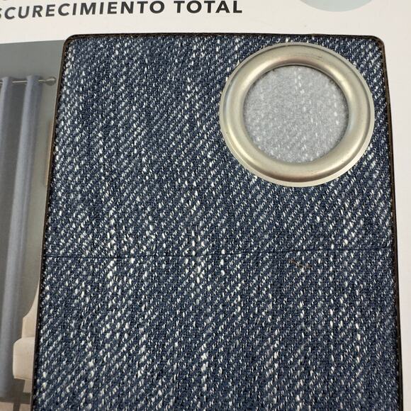 SunSmart Total Blackout Lined Panel Pair with Grommets Indigo Color 2 Panels - Picture 10 of 11